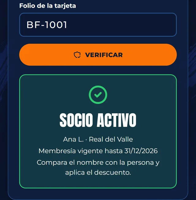 Resultado: socio activo